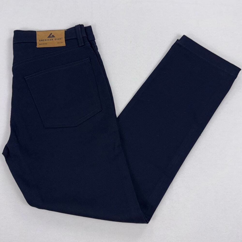 American Giant Rough Neck Stretch Canvas Straight Pant Men's 30x30 Navy